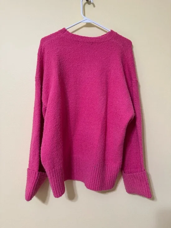 Women's Fuchsia Cozy Knit Sweater - Picture 2 of 2